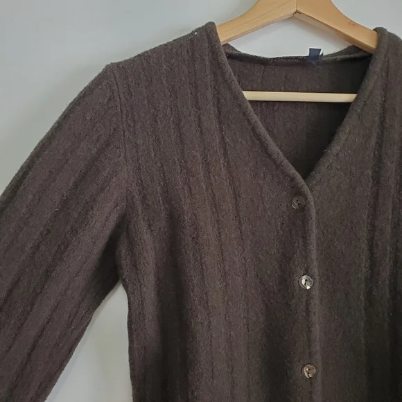 Vintage Small Sweater Tristan And Iseut Wool Cardigan Forest Green V-neck Button - Picture 2 of 16